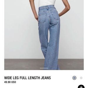 NWT Zara wide leg full length jeans